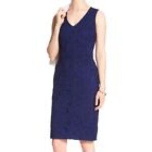 "BANANA REPUBLIC BLUE LACE V NECK SHEATH COCKTAIL FORMAL DRESS SIZE 2P NWT $120